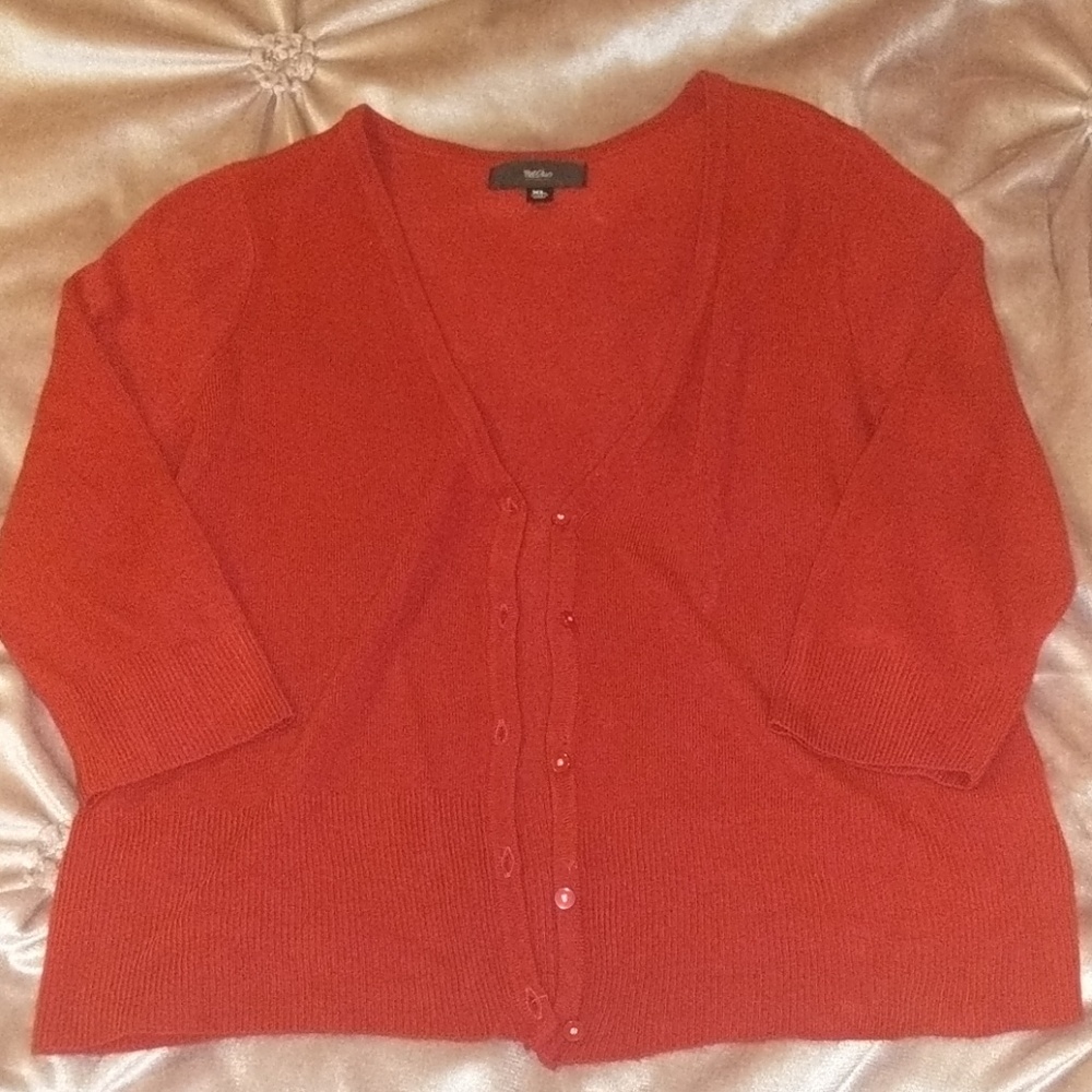 Red cardigan